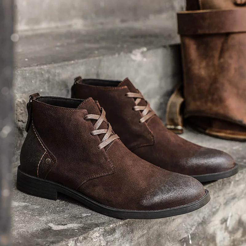 Craft Tools - New Cow Suede Ankle Boots Handmade