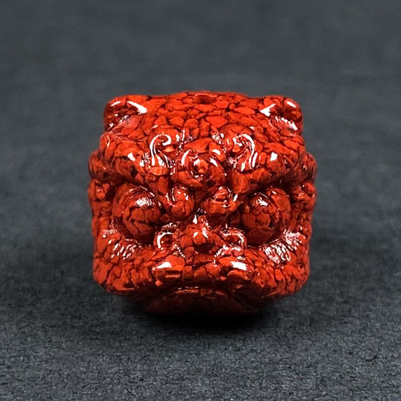 Beading - 10pc Natural Cinnabar Crystal Lion Dance