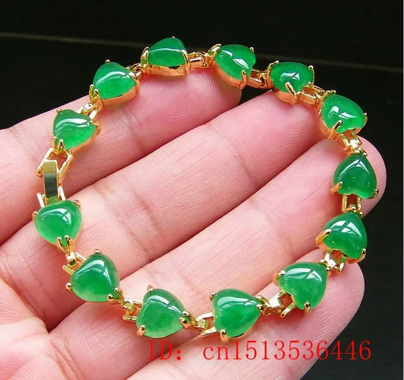 Natural Green Jade Agate LOVE  - Beading recension och pris
