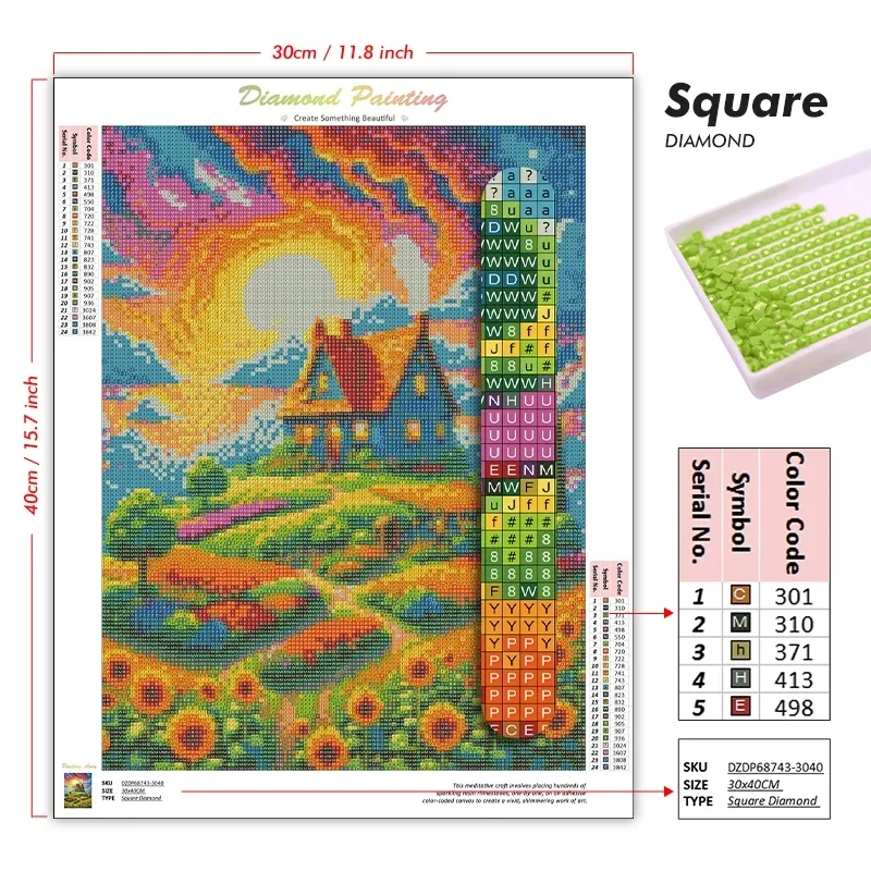 Frameless 5D DIY Diamond Paint - 5D Diamond Painting Kit Full Drill recension och pris