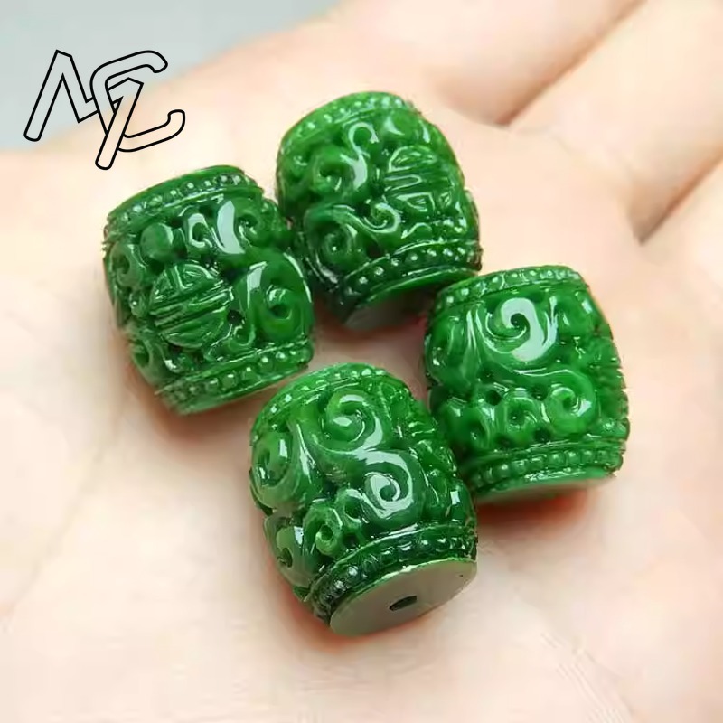 5pc Natural Green Jade Carving - Beading recension och pris