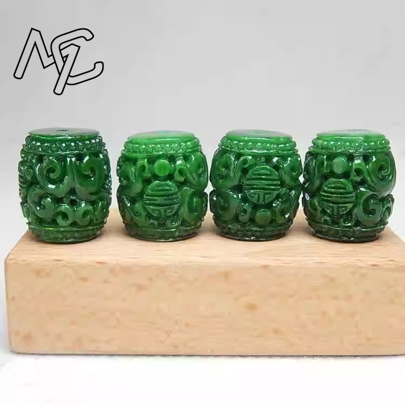 5pc Natural Green Jade Carving - Beading recension och pris