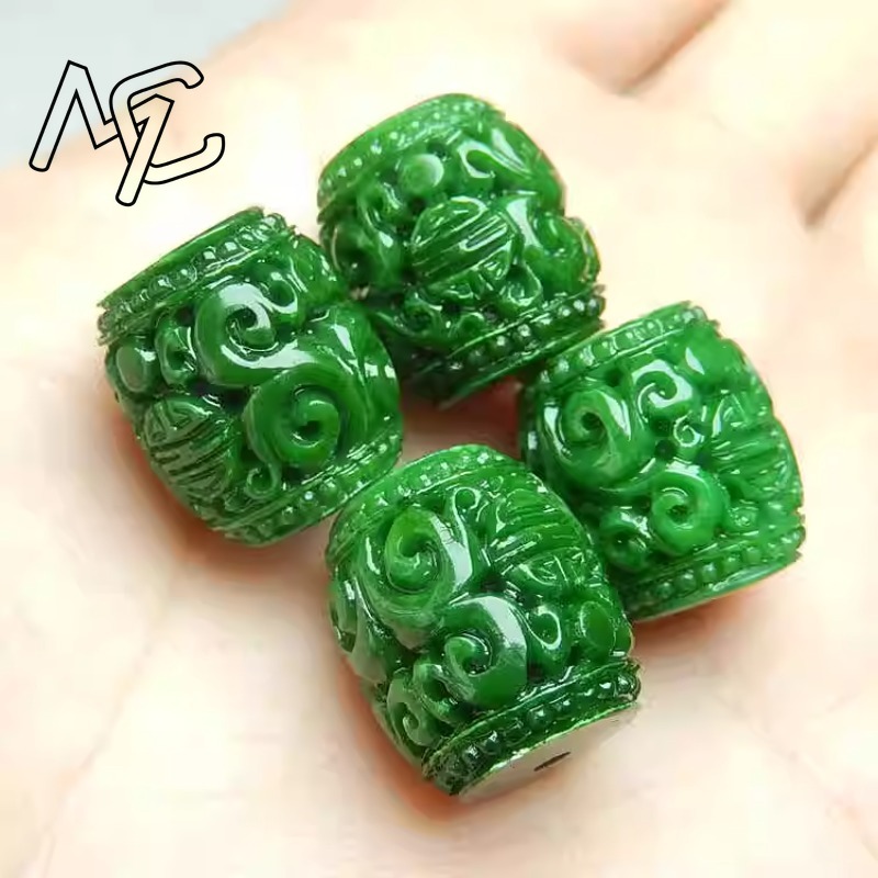 5pc Natural Green Jade Carving - Beading recension och pris