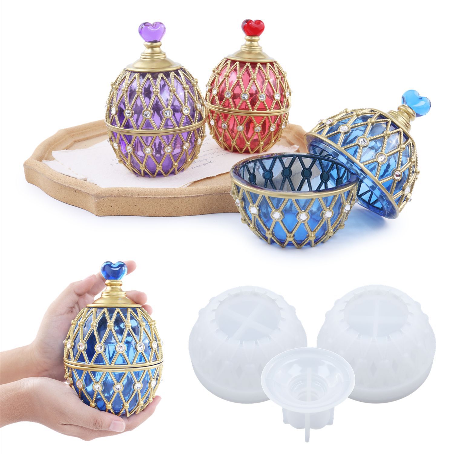 Two Styles Set DIY Crystal Epo - Silicone Epoxy Resin Molds Set recension och pris
