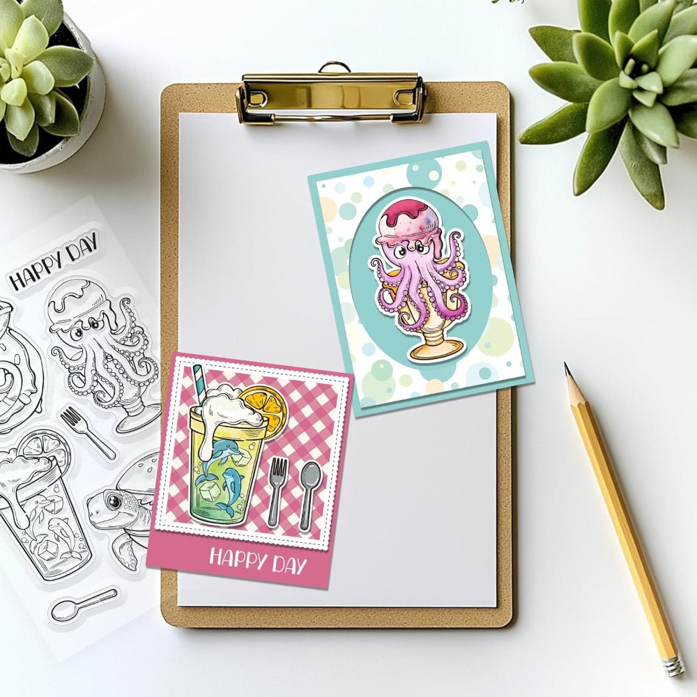 Marine Animal Clear Stamps Tur - Clear Silicone Stamps For Card Making recension och pris