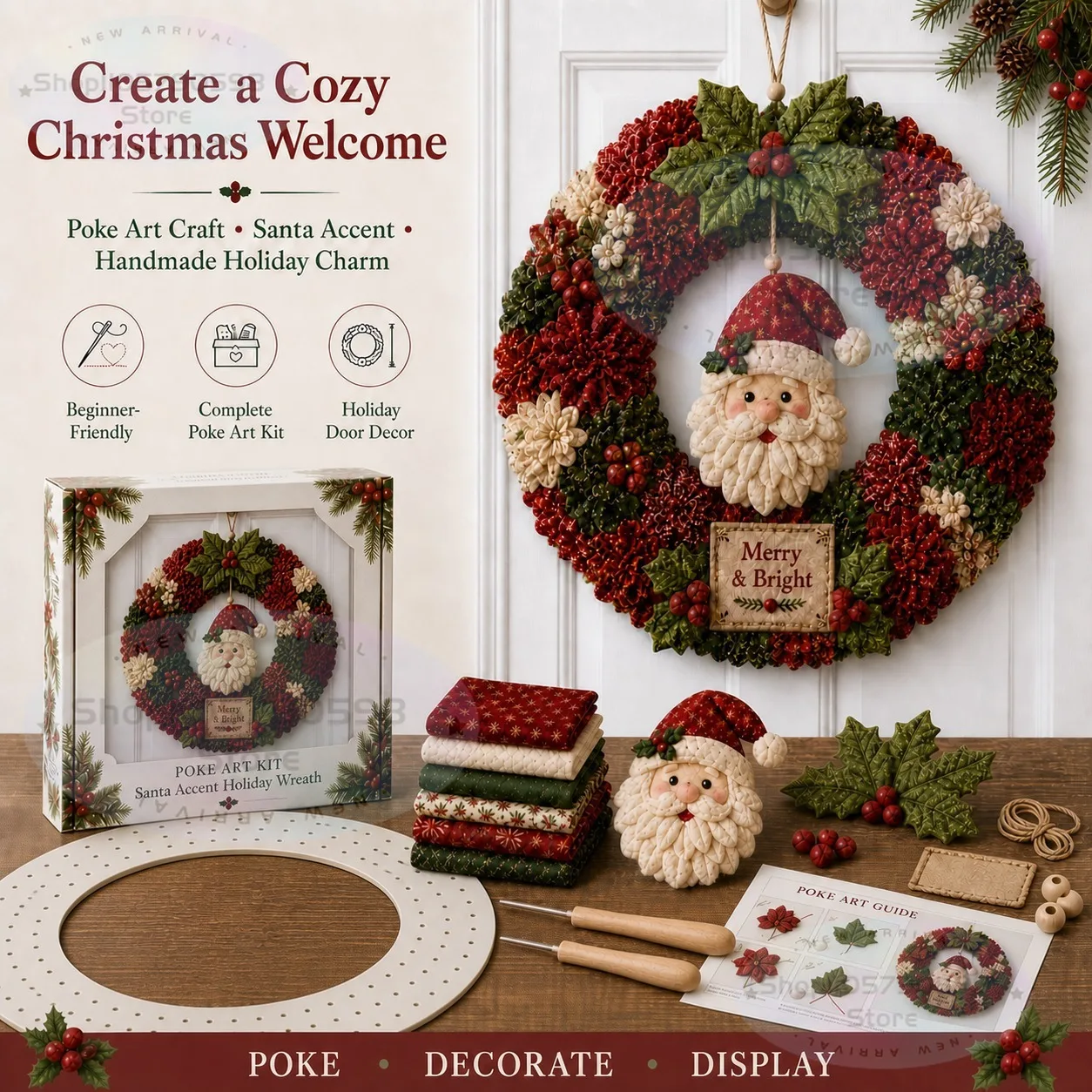3D Fabric Poke Wreath DIY Kit, - Sewing recension och pris