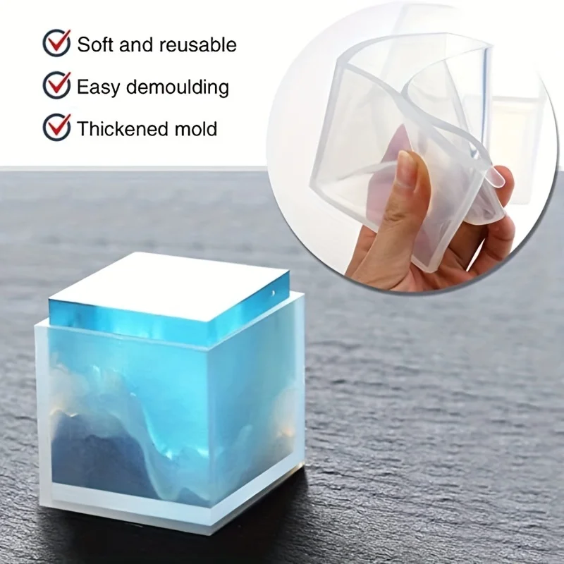 5 pcs Square Resin Mold Silico - Silicone Epoxy Resin Molds Set recension och pris