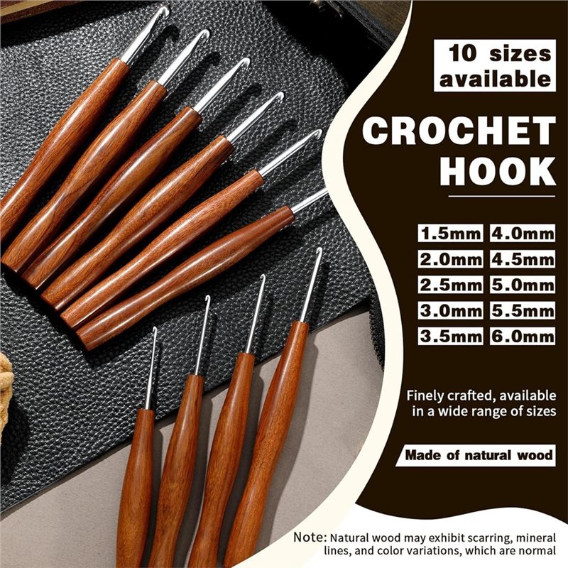 AS94-5 Pcs Crochet Hook, 5 Siz - Wooden Crochet Hooks Ergonomic Handle recension och pris